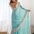 Blue embellished sequinned organza saree