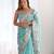 Blue embellished sequinned organza saree