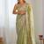 Green embellished sequinned organza saree