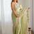 Green embellished sequinned organza saree