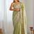 Green embellished sequinned organza saree