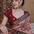 Peach kalamkari zari silk blend saree