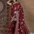Maroon kalamkari zari silk blend sungudi saree