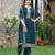 floral embroidered zari round neck straight kurta with trousers & dupatta