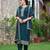 floral embroidered zari round neck straight kurta with trousers & dupatta