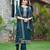 floral embroidered zari round neck straight kurta with trousers & dupatta