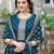 floral embroidered zari round neck straight kurta with trousers & dupatta