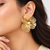 Anti-tarnish filigree petal design, statement studs, women's jewellery, lightweight metal, festive wear