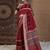 Red ajrak block zari silk blend sungudi saree