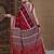 Red ajrak block zari silk blend sungudi saree