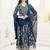 women ethnic motifs printed empire thread work  silk kurta with trousers & with dupatta
