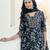 women ethnic motifs printed empire thread work  silk kurta with trousers & with dupatta