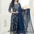 women ethnic motifs printed empire thread work  silk kurta with trousers & with dupatta
