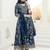women ethnic motifs printed empire thread work  silk kurta with trousers & with dupatta