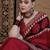 Red ajrak block zari silk blend sungudi saree
