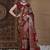 Maroon kalamkari zari silk blend sungudi saree