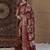 Maroon kalamkari zari silk blend sungudi saree
