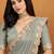 Shoulder pre-pleated solid two-tone pure chiffon ready to wear saree with aari work