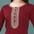 floral yoke design sequinned straight kurta with trousers & dupatta