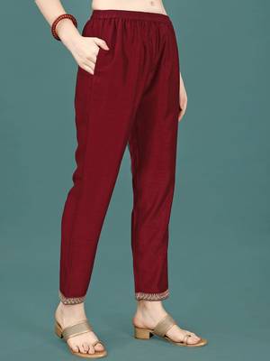 floral yoke design sequinned straight kurta with trousers & dupatta 7