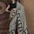 Off white floral zari silk blend sungudi saree