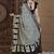 Off white floral zari silk blend sungudi saree