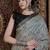 Off white floral zari silk blend sungudi saree