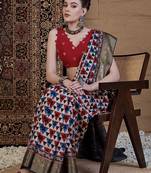 Beige zari silk blend saree