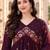 floral embroidered thread work  silk kurta with trousers & dupatta