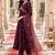 floral embroidered thread work  silk kurta with trousers & dupatta
