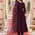 floral embroidered thread work  silk kurta with trousers & dupatta