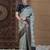 Blue ethnic motifs zari silk blend sungudi saree