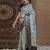 Blue ethnic motifs zari silk blend sungudi saree