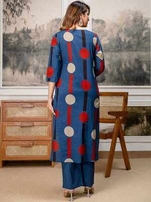 women embroidered sequinned  cotton kurta with trousers & with dupatta 7