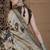 Beige floral zari silk blend sungudi saree