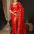 Red red & gold-toned ethnic motifs zari satin banarasi saree