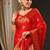 Red red & gold-toned ethnic motifs zari satin banarasi saree