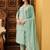 floral embroidered v-neck three-quarter sleeves cotton kurta set