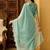 floral embroidered v-neck three-quarter sleeves cotton kurta set