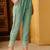 floral embroidered v-neck three-quarter sleeves cotton kurta set