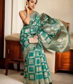 Green woven design chanderi saree
