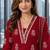 women ethnic motifs printed regular mirror work  cotton kurta with trousers & with dupatta