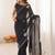 Black embellished embroidered tissue saree