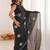Black embellished embroidered tissue saree