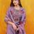 floral yoke design chanderi cotton straight kurta with trousers & dupatta