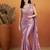 Shoulder pre-pleated solid two-tone pure chiffon ready to wear saree with aari work