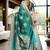 Turquoise woven design organza banarasi saree