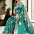 Turquoise woven design organza banarasi saree
