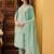 women ethnic motifs embroidered regular thread work kurta with trousers & with dupatta