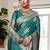 Turquoise woven design organza banarasi saree
